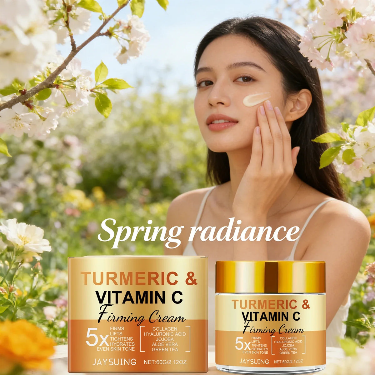 Jaysuing Turmeric Firming Face Cream – Brighten & Smooth Skin Turmeric Face Cream Qme