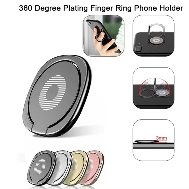 Ultra-Thin 360° Metal Phone Ring Holder & Finger Grip Stand Phone Ring Stand Qst