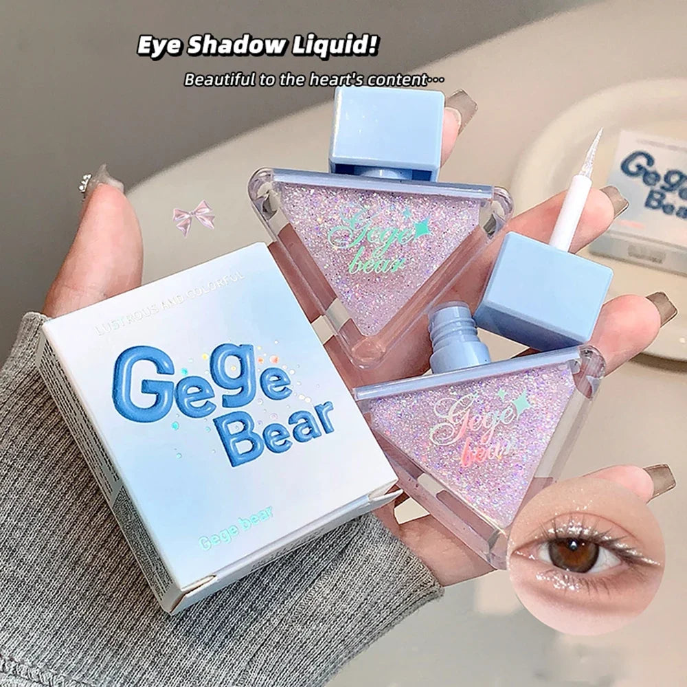 Gege Bear Glazed Liquid Eyeshadow – Pearlescent Glitter, 6 Shades Liquid Eyeshadow Qme