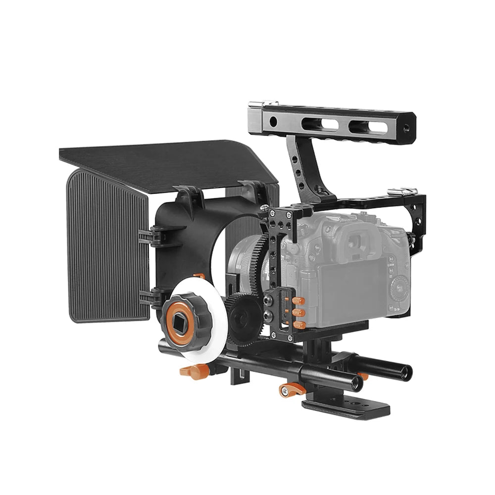Andoer C500 Camera Cage Rig Kit – Follow Focus & Matte Box Camera Cage Rig Kit Qst