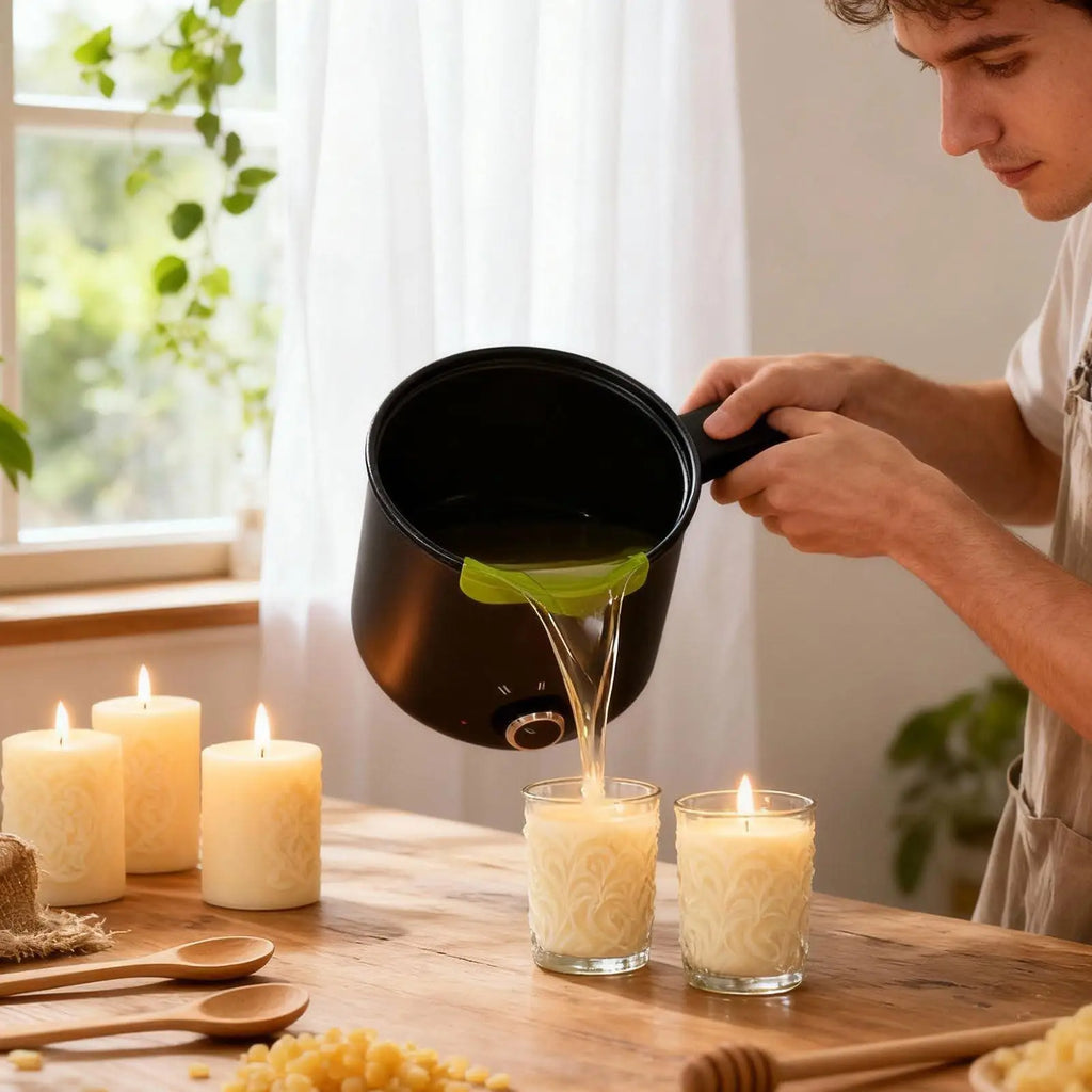Electric Candle Wax Melting Pot 1.5L Large Non-Stick Steel Wax Melting Pot Qme