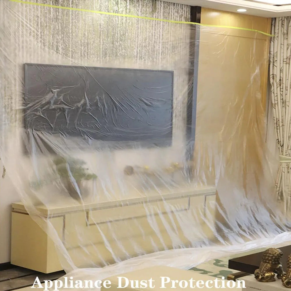 Pre-Taped Masking Film Drop Cloth Plastic Cover Sheets Masking Film Drop Cloth Qme