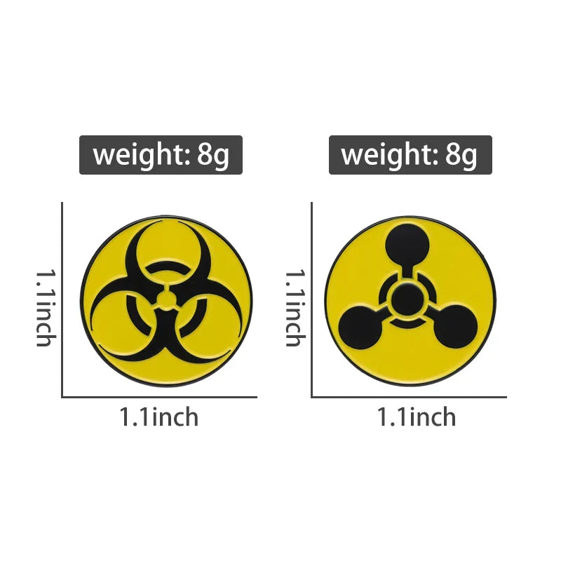 Radioactive Symbol Enamel Pin | Nuclear Sign Brooch Enamel Lapel Pin Qme