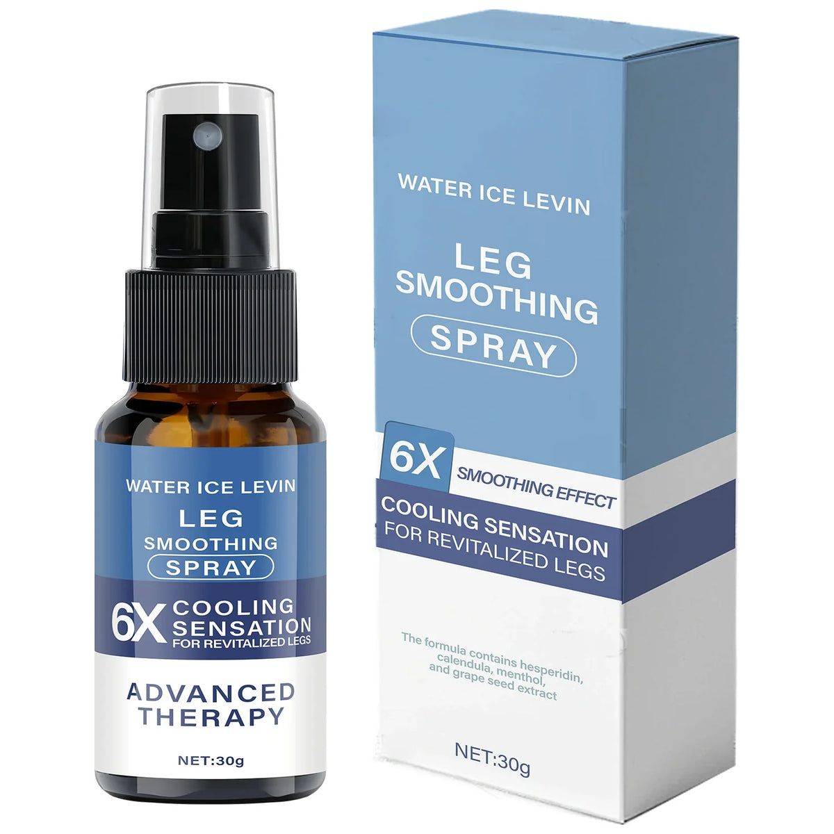 Leg Smoothing Spray – 6X Cooling Mint & Hesperidin Formula Body Care Spray Qme Blue 30g
