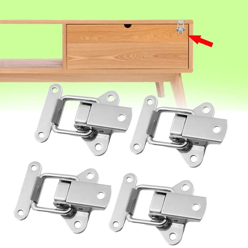 10-Pack Stainless Steel Cabinet Latch Hasp | Storage Box Lock Cabinet Latch Hasp Qme