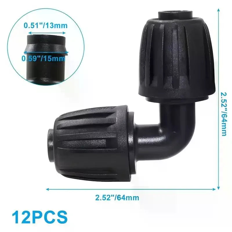 1/2-Inch Drip Irrigation Elbow Connector with Lock Nut Irrigation Elbow Fitting Qme