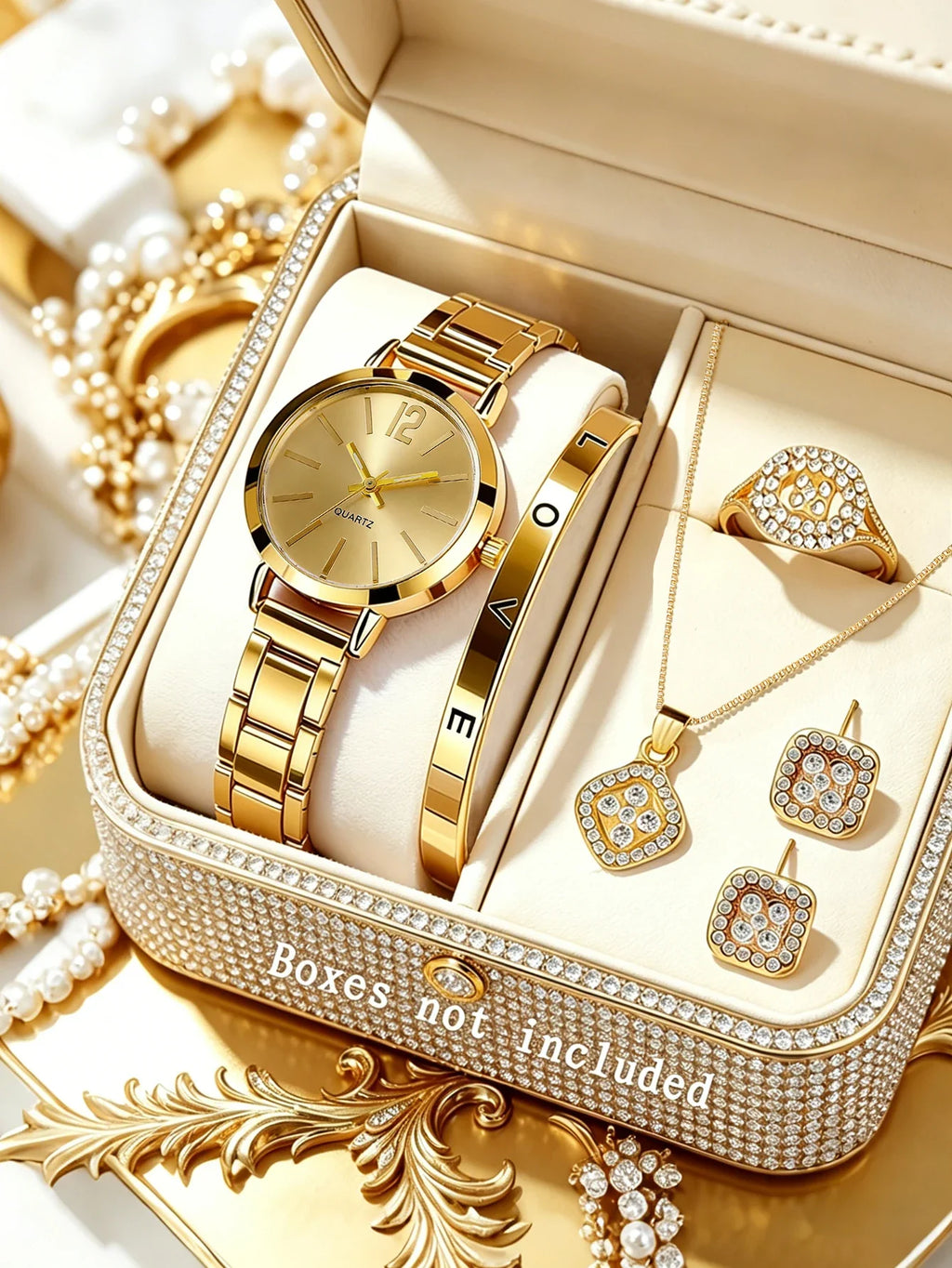 Ladies Hollow Out Quartz Watch – Casual Fashion Jewelry Fashion Quartz Watch Qme 6PCS-JS