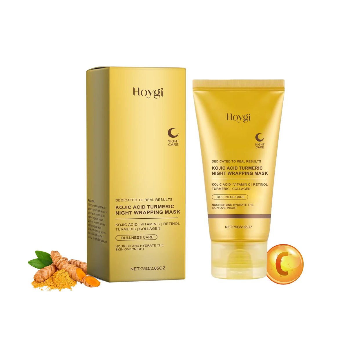 Hoygi Turmeric Collagen Peel-Off Mask – Brighten & Hydrate Peel-Off Face Mask Qst 75g boxed