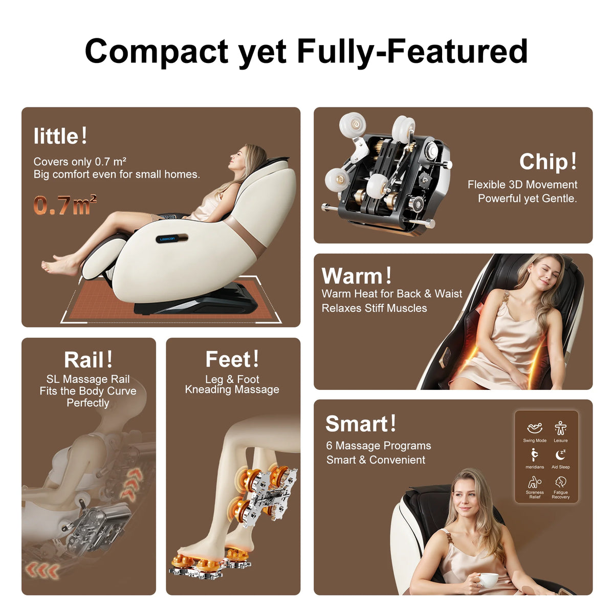 LEERCON Zero Gravity Massage Chair SL Track 2D | Full Body Massage Chair Qst