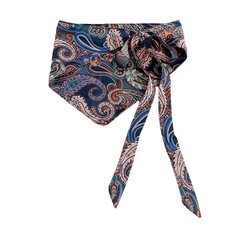 Vintage Ethnic Cashew Flower Scarf Waist Belt for Women Women's Waist Belt Qst A10