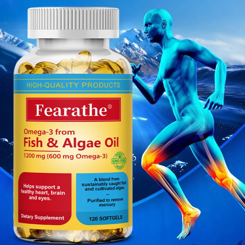 Omega-3 Softgels | Fish Oil & Algae Oil EPA DHA Supplement Omega-3 Supplement Qst