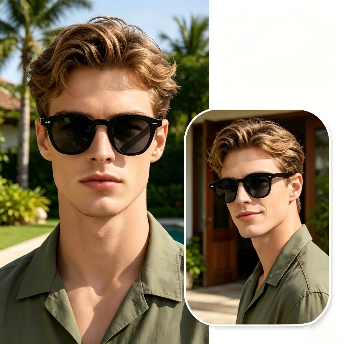 VOPHA Retro Round Sunglasses UV400 Unisex – S03 with Strap Fashion Sunglasses Qst