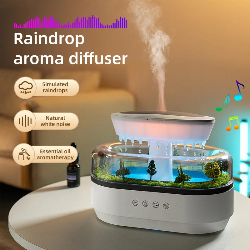 Raindrop Ultrasonic Aroma Humidifier & Essential Oil Diffuser Aroma Humidifier Diffuser Qst