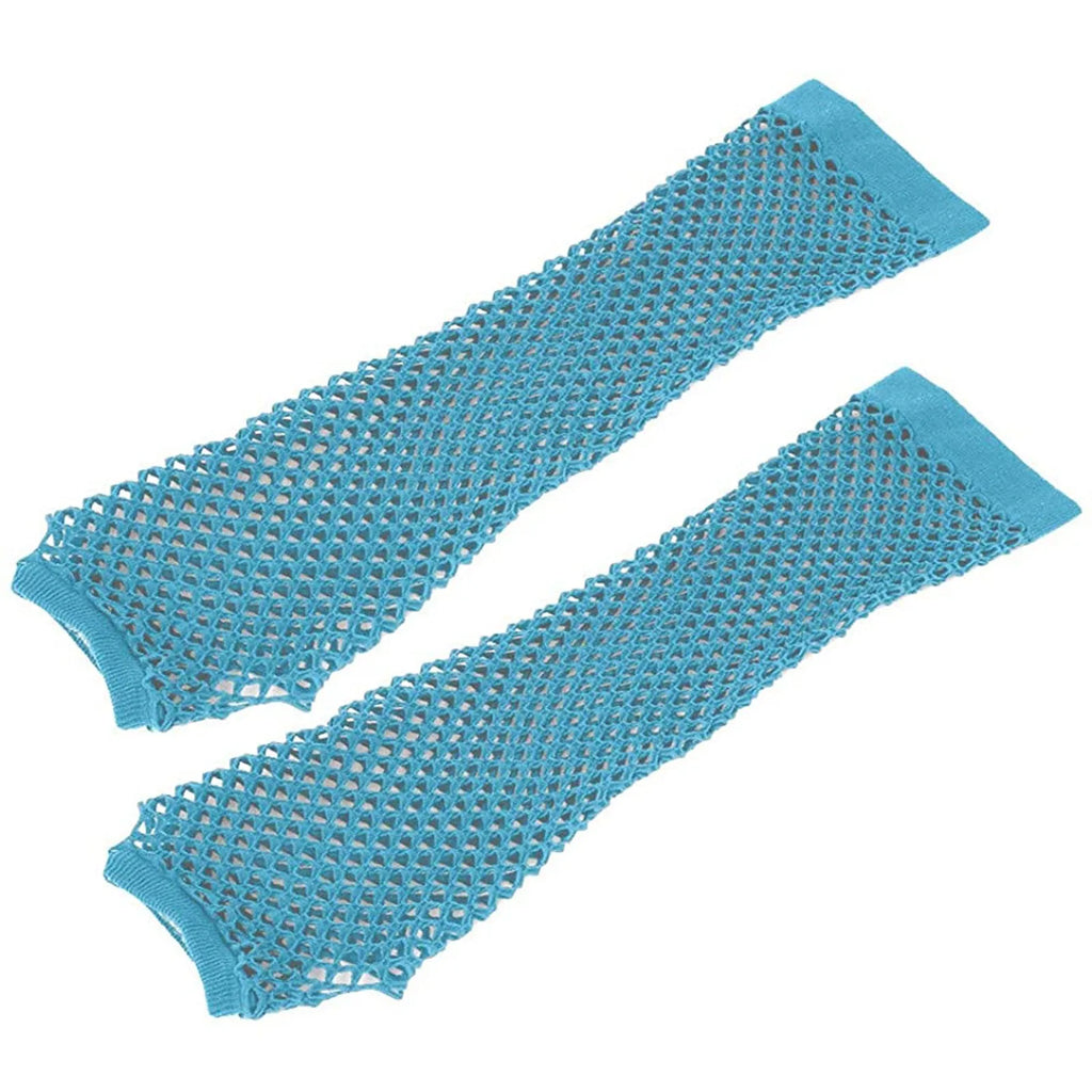 Colorful Fishnet Fingerless Long Gloves | Party & Costume Fingerless Fishnet Gloves Qme