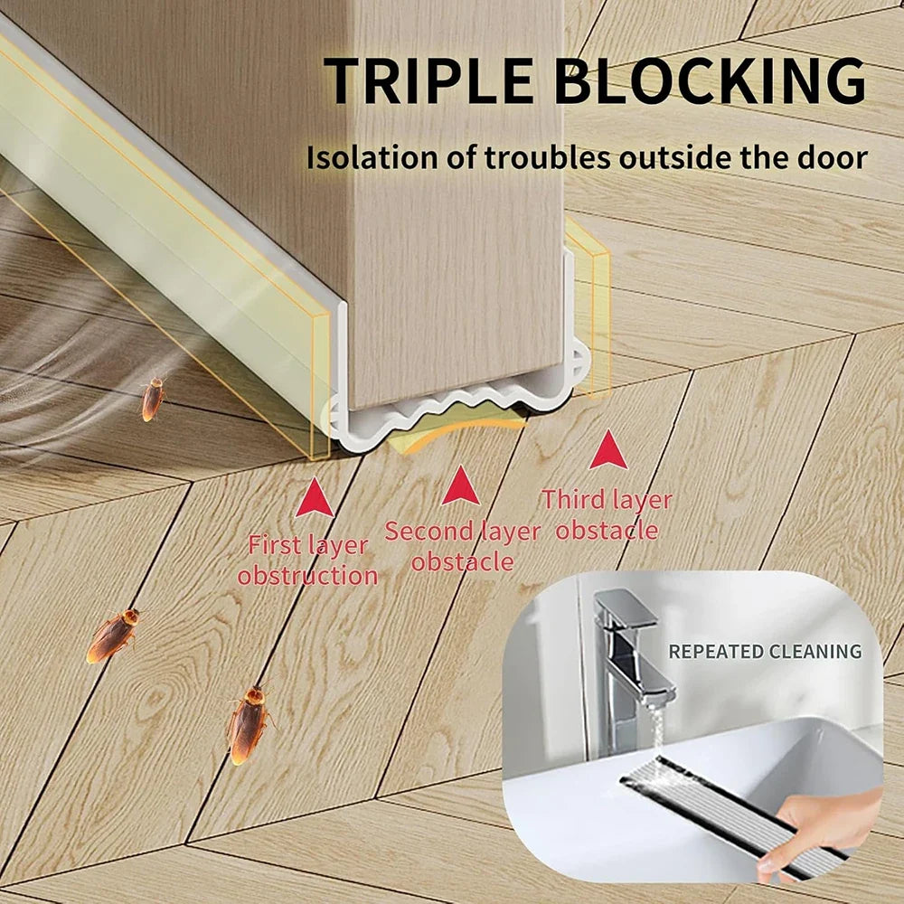 Door Bottom Weather Stripping Snap-In Seal Strip – Cuttable Door Weather Stripping Qme