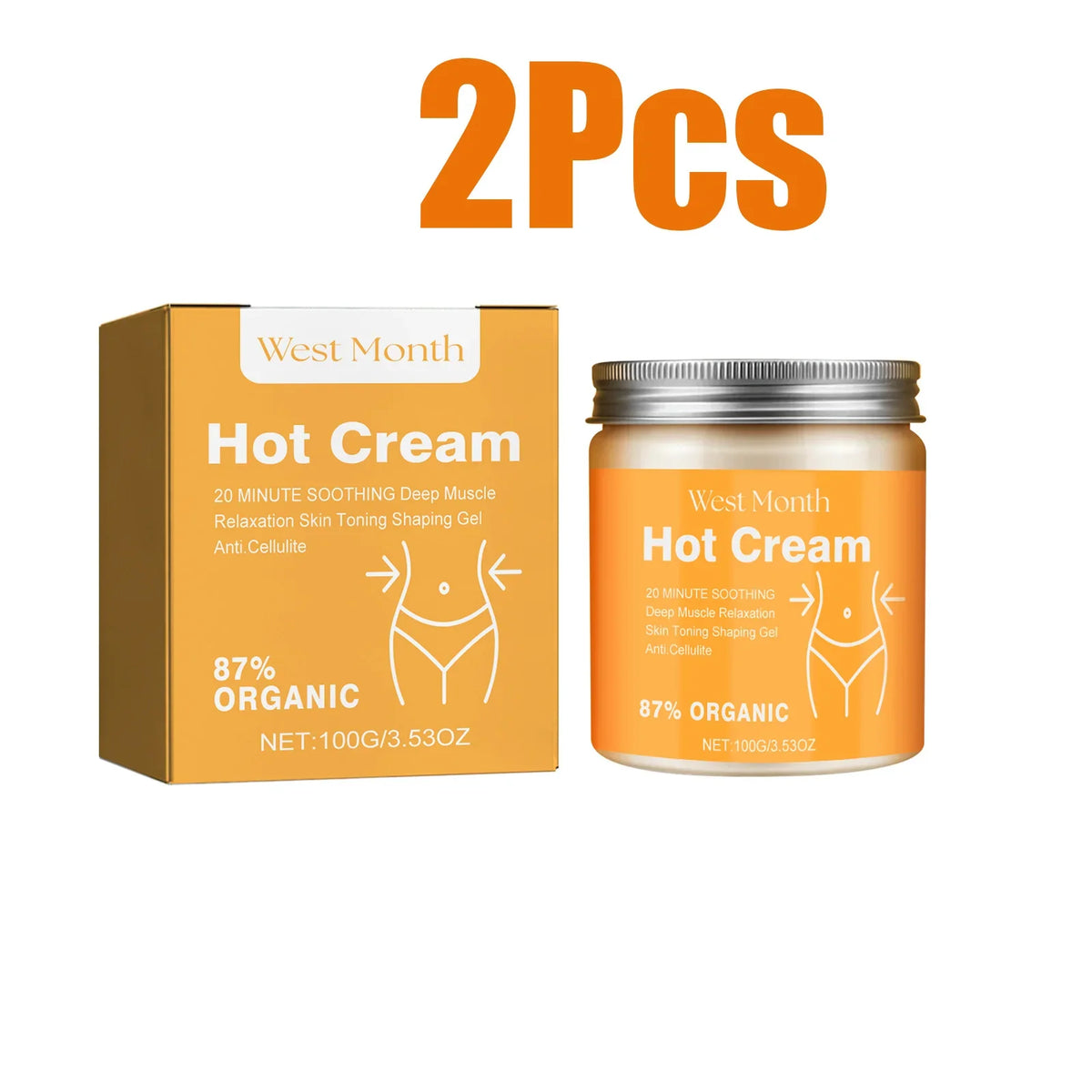 Organic Anti-Cellulite Thermal Slimming Massage Cream | Ginger & Grapefruit Slimming Massage Cream Qme 200g Boxed