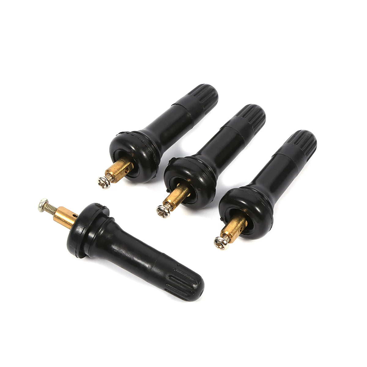 TPMS Snap-In Tire Valve Stems 4pcs – Rubber & Copper TPMS Valve Stems Qst black