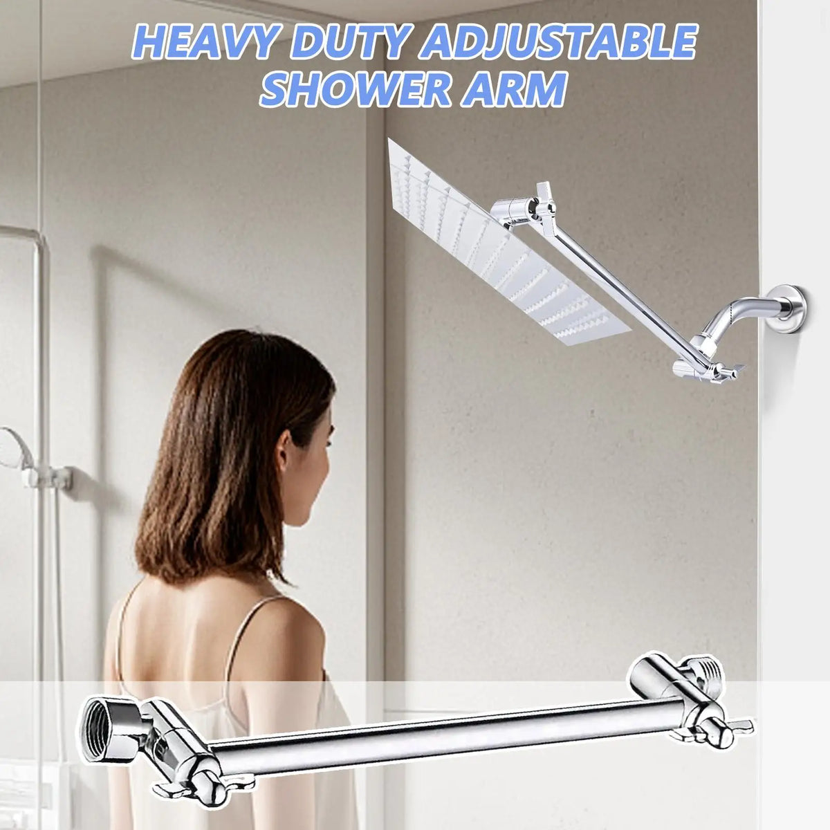 304 Stainless Steel Shower Arm Extension & Head Extender Shower Arm Extension Qme