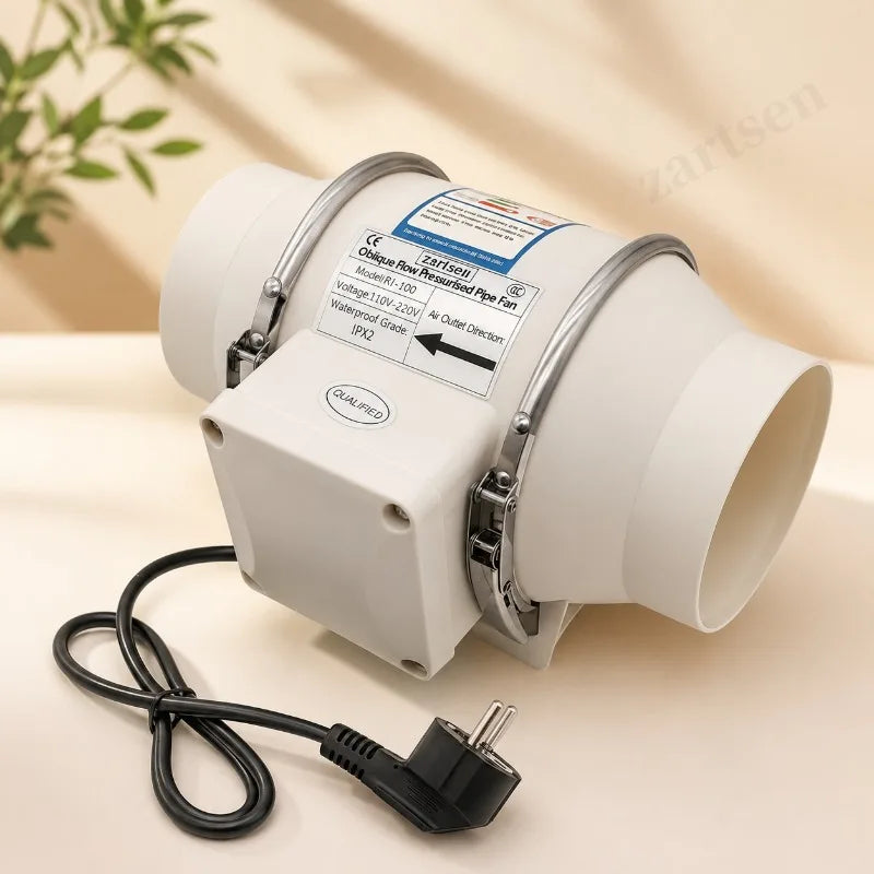 ZARTSEN DPT-100 Remote Control Inline Duct Fan – 38dB Quiet Inline Duct Fan Qst