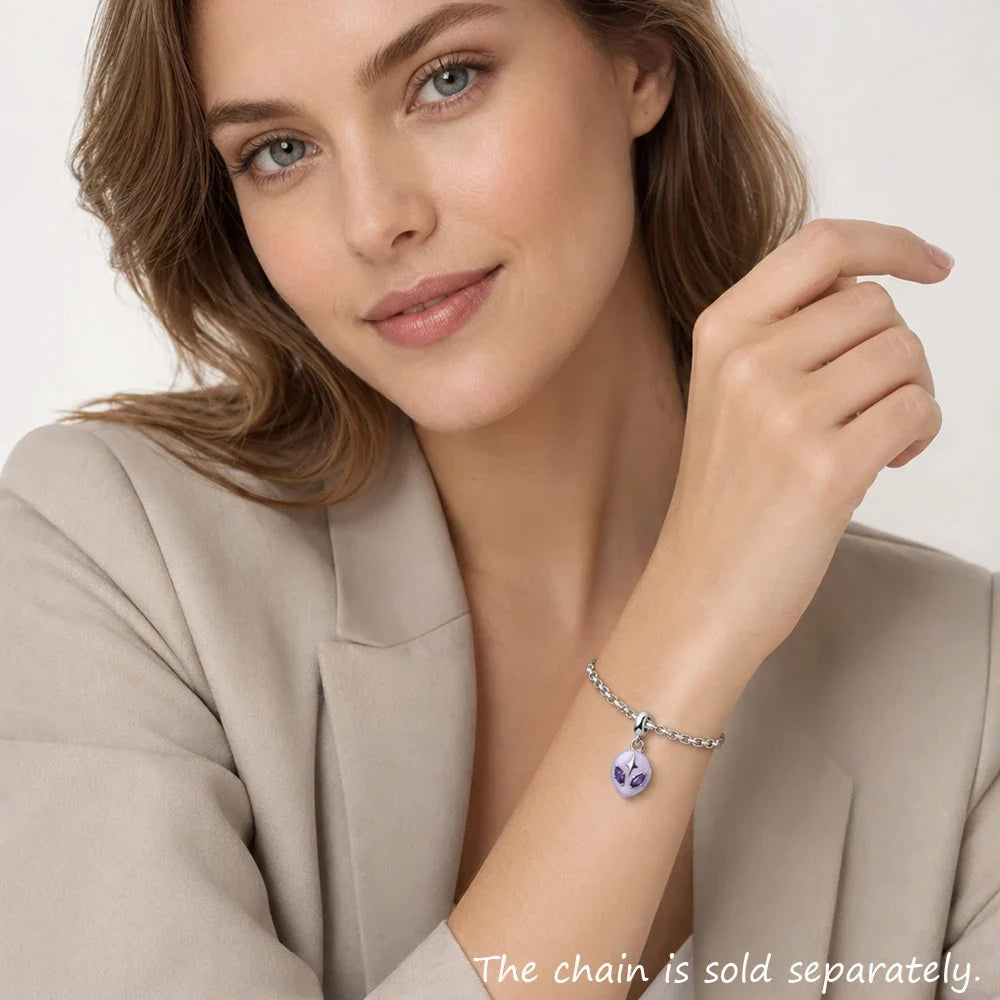 Alien Head Dangle Charm Pendant | 925 Sterling Silver, 10 Colors Charm Pendant Necklace Qme