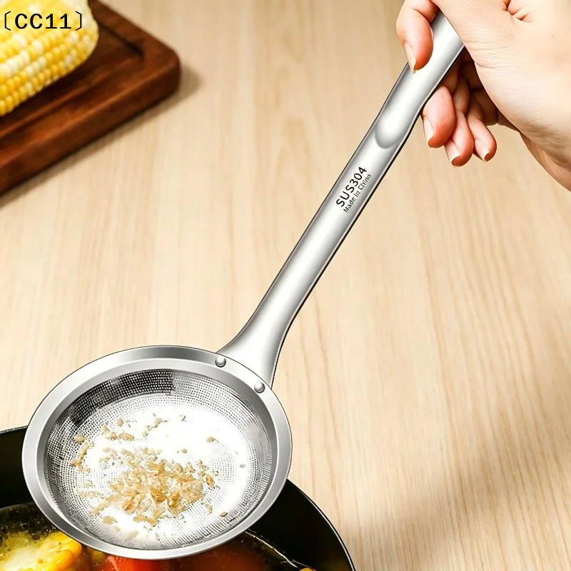 316 Stainless Steel Fine Mesh Fat Skimmer Spoon | Grease Mesh Skimmer Spoon Qme