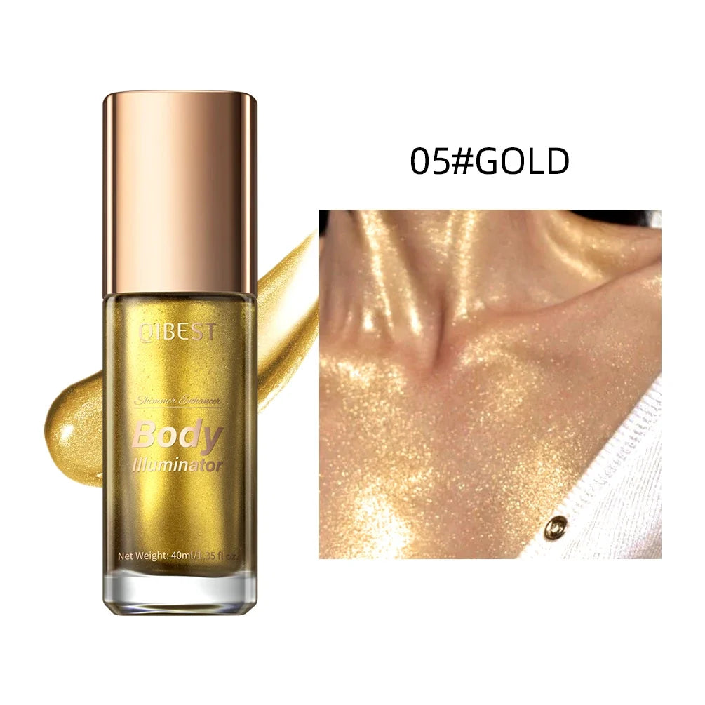 QIBEST 5-Color Liquid Highlighter Glitter Glow Makeup Liquid Highlighter Qme 05
