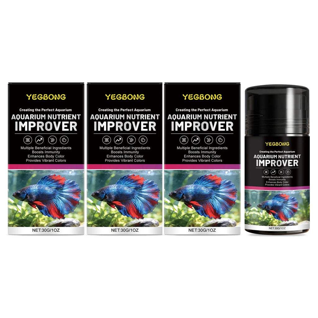 Natural Aquarium Nutrient Supplement – Fish Growth & Color Boost Aquarium Fish Supplement Qme 3 x 30g Boxed