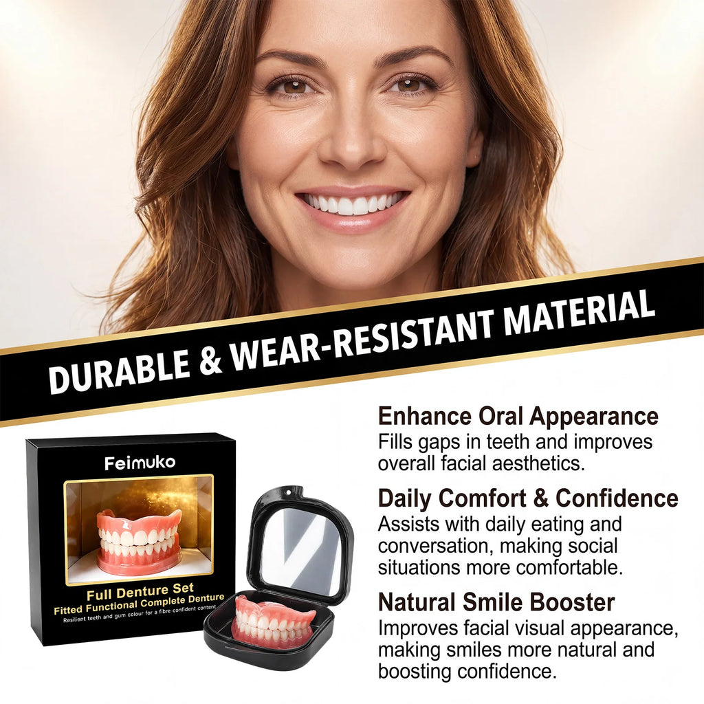 Resin Denture Set – Natural Fit for Men & Women | Oral Care Cosmetic Denture Set Qst