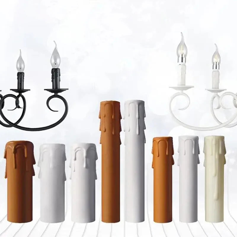 E14 Candle Socket Covers – Vintage Flame Retardant Sleeves 10pcs Chandelier Socket Covers Qst