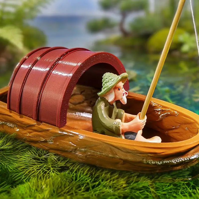 Mini Boat Model Fish Tank Decoration – Floating Aquarium Decor Aquarium Decoration Qme