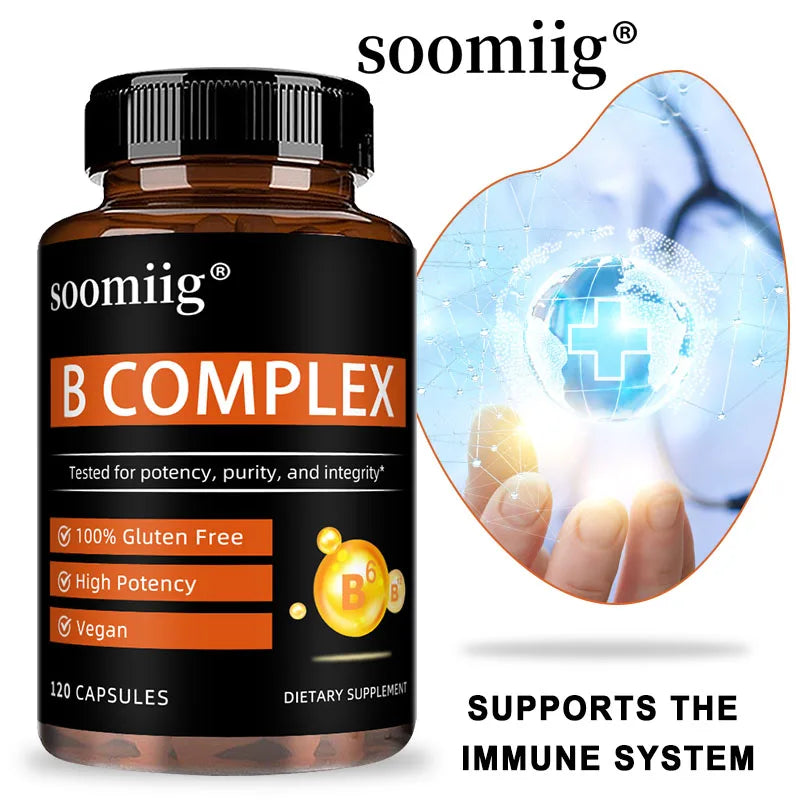 SOOMIIG Vitamin B Complex Capsules – Energy & Skin Support Vitamin B Supplement Qst