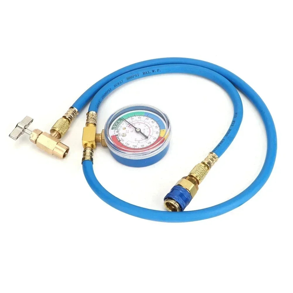 R134A Refrigerant Charging Hose with Gauge | AC Refill Tool AC Refrigerant Hose Qme Default Title