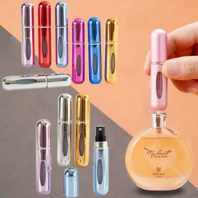 Mini Travel Perfume Bottle 5ml – Refillable Bottom-Fill Spray Perfume Travel Atomizer Qme