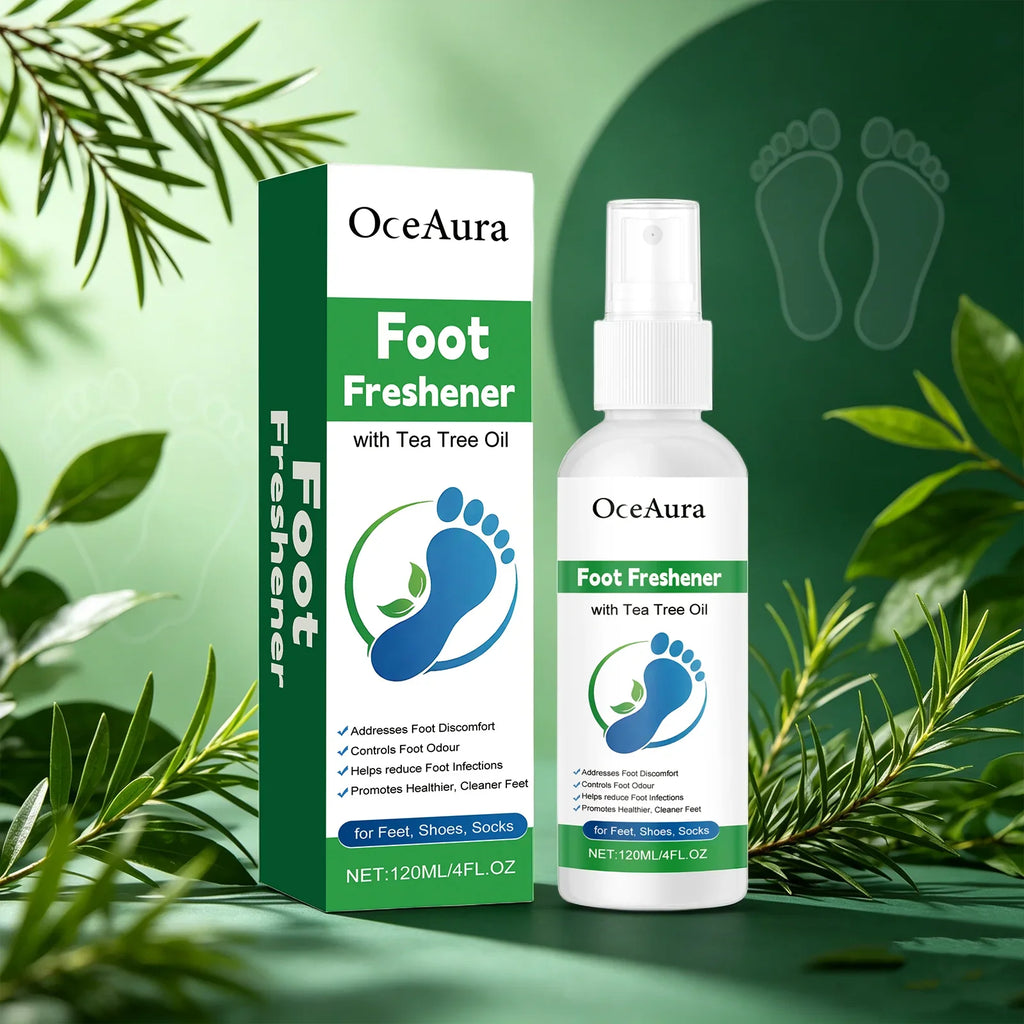 Oceaura Tea Tree Oil Foot Deodorizing Freshening Spray Foot Care Spray Qme