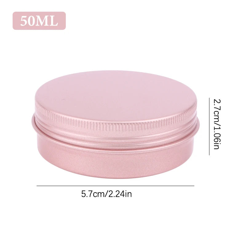 Refillable Tin Jars 5–180ml | Screw Lid Cream & Lip Balm Pots Cosmetic Tin Jars Qst 50ml