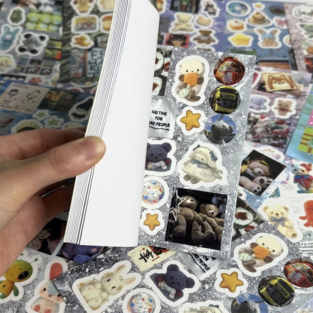 Cartoon Die Cut Sticker Book – DIY Scrapbooking & Journal Die Cut Sticker Book Qme