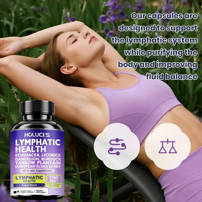 HOLUCKS Lymphatic Health Supplement – Herbal Formula 120ct Herbal Supplement Qst