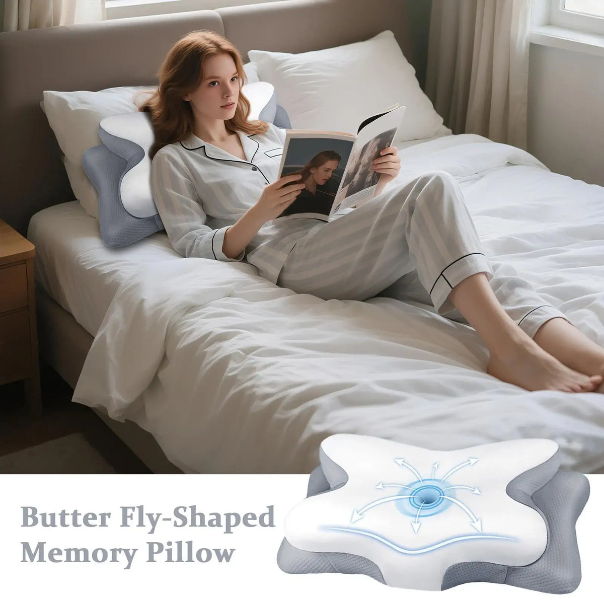 Memory Foam Pillow for Side Sleepers – Slow Rebound Soft Memory Foam Pillow Qme
