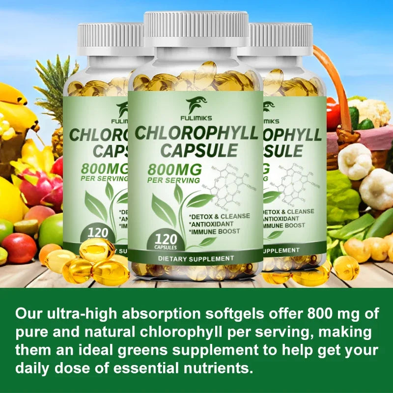Pure Chlorophyll Capsules – Energy, Skin & Liver Support Herbal Supplement Qst