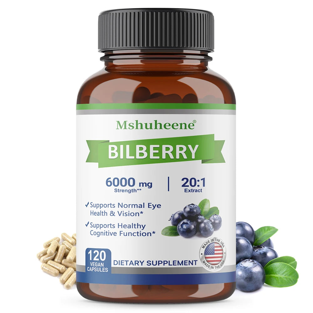 Bilberry Extract 200mg – Eye, Skin & Antioxidant Support Herbal Supplement Qst