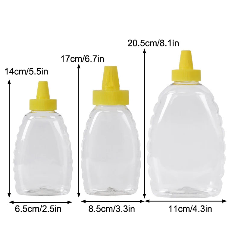 Squeeze Honey Bottle with Lid – Reusable PP Dispenser Condiment Dispenser Bottle Qst
