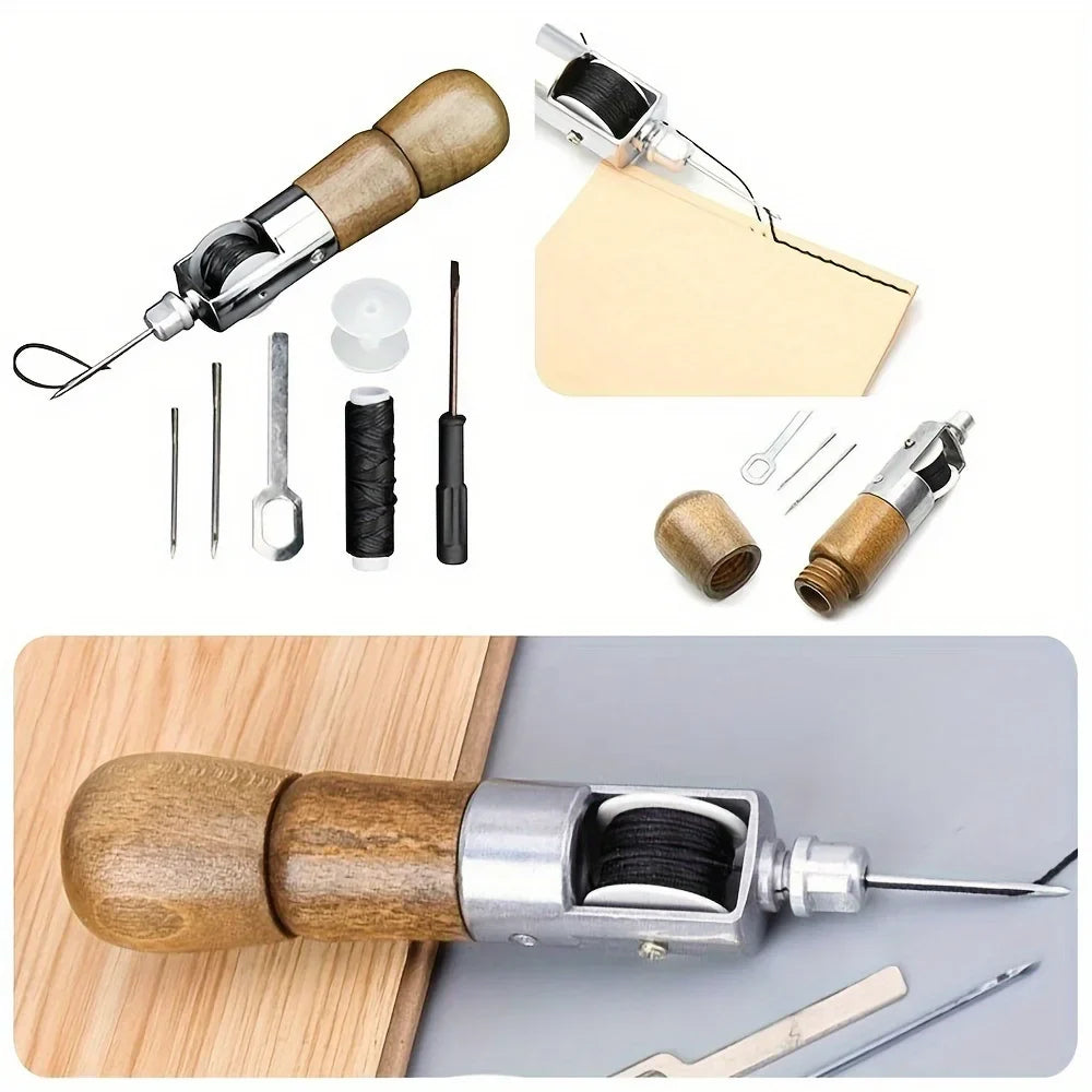 Leather Hand Sewing Cone Kit – Portable Manual Seamer Tool Leather Sewing Tool Qme