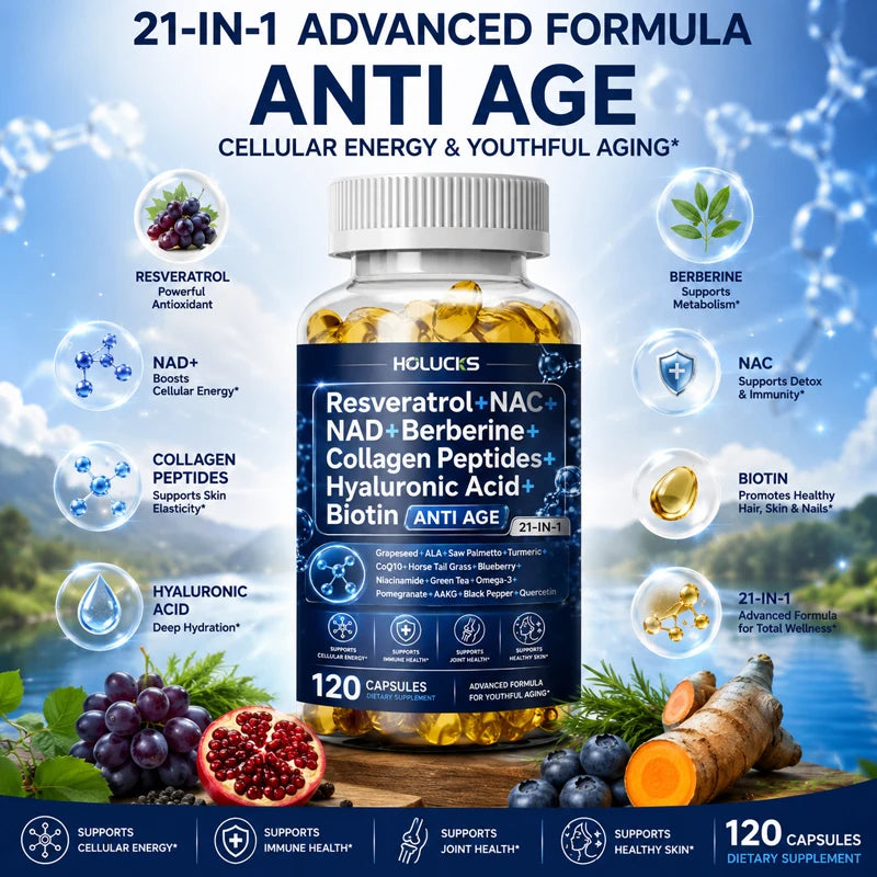 HOLUCKS NAD+ CoQ10 Turmeric Wellness Supplement – 60 Capsules Wellness Supplement Qst