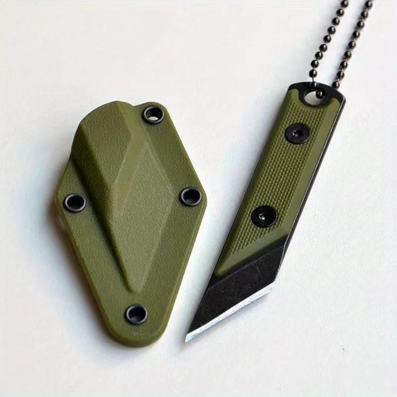 Mini Portable Straight Knife Key Necklace Pendant Cutter Mini Utility Knife Qst WHITE