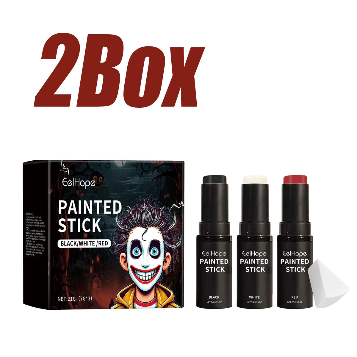 Face & Body Paint Crayons – Cosplay, Clown & Halloween Makeup Face & Body Paint Qme 2 Box