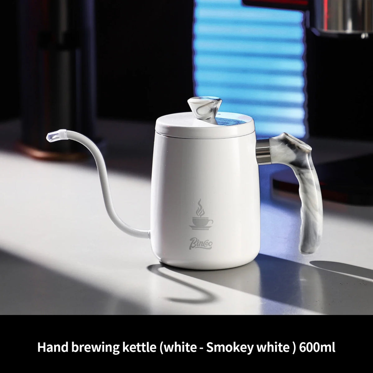 Bincoo Pour Over Coffee Kettle 304 Stainless Steel 400/600ml Pour Over Kettle Qst white 600ml