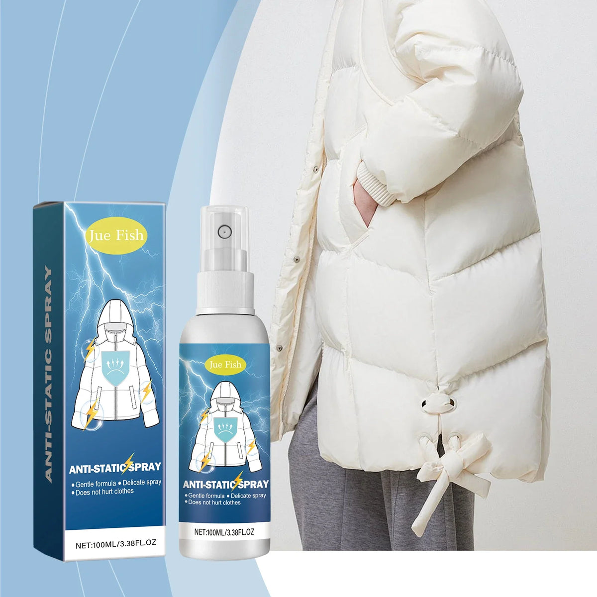 Anti-Static Fabric Spray – Smooth, Cling-Free Clothes | Qme Anti-Static Fabric Spray Qme