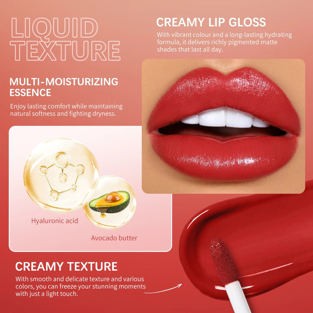 8-Color Waterproof Velvet Liquid Lipstick – Long-Lasting Lip Gloss Liquid Lipstick Qst