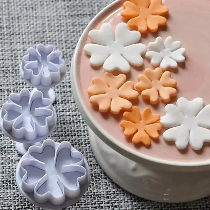 Primrose Flower Plunger Cutters – 3pc Fondant Cake Decorating Set Fondant Plunger Cutter Qme