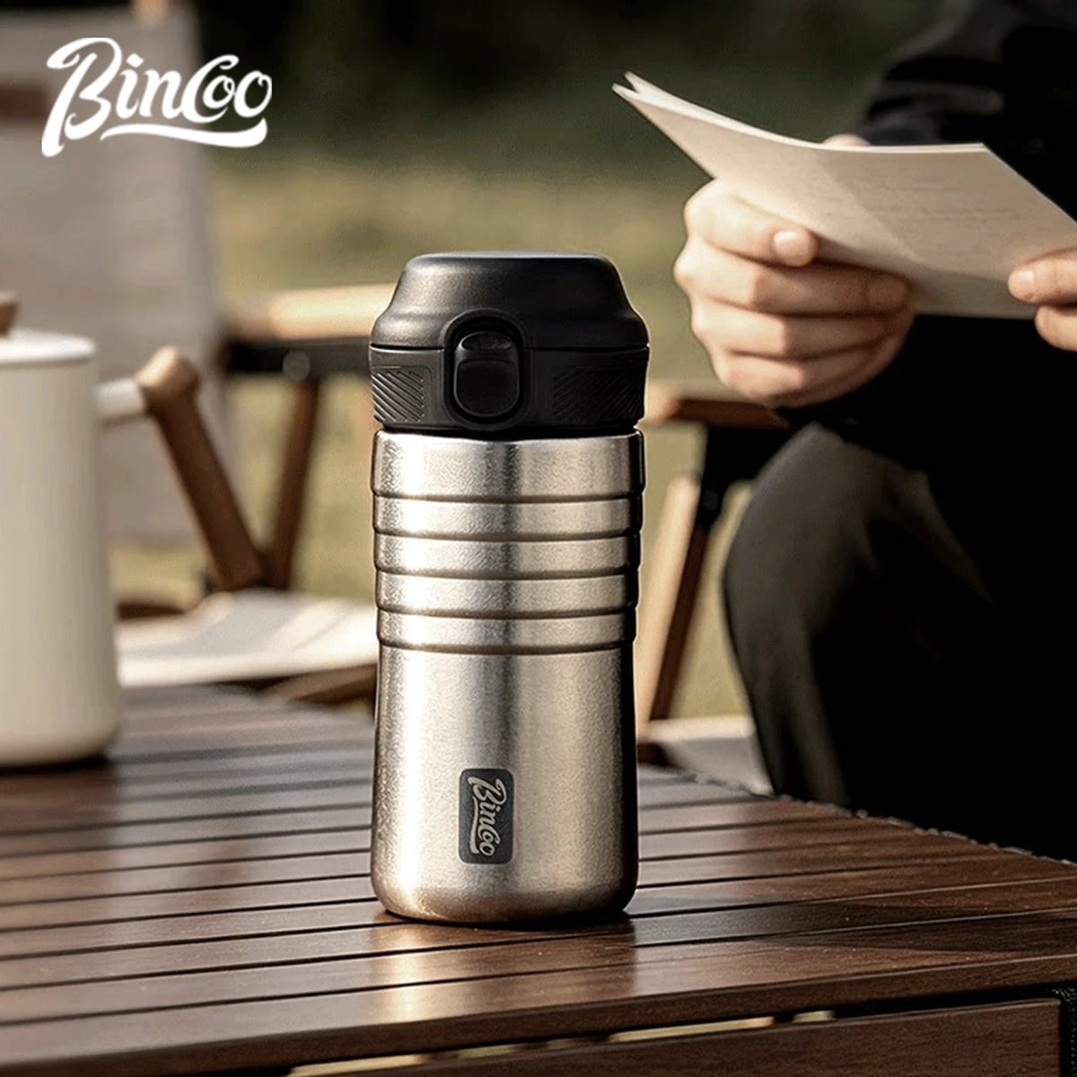 Bincoo Pure Titanium Insulated Travel Coffee Mug & Thermos Insulated Travel Mug Qst